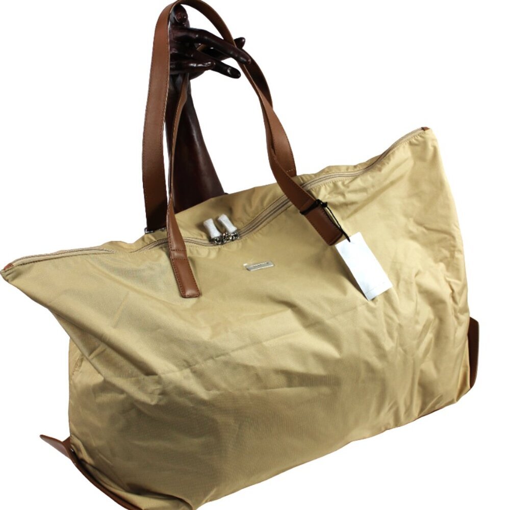 Tumi Obi Collection Grain Fold Away Nylon Leather Trim XL Travel Tote - Picture 7 of 9